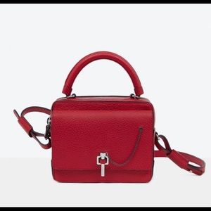 Carven Malher petite grained leather bag red